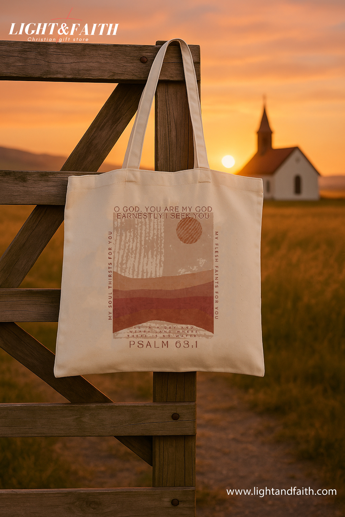 Psalms Bible Tote Bag – Christian Canvas Bag for Church & Bible Study – Reusable Boho Desert Tote – Gift for Christian Woman – Faith-Based Accessories TBLAF17